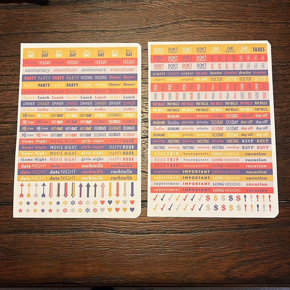 $2 Add-On New Stickers Calendar Datebook Meeting, Date, Checkmarks, Heart, Arrow